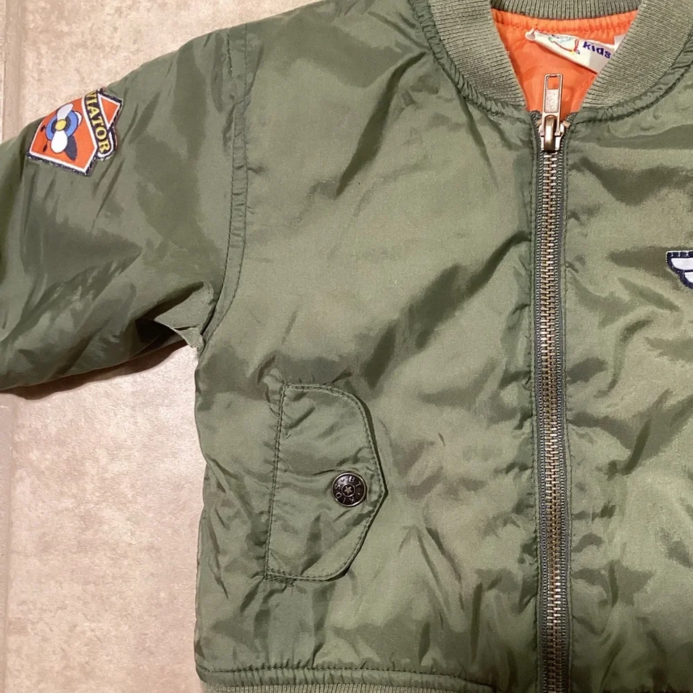 Army Green Bomber Jacket Kids Size 3 to 6 Months - Picture 4 of 11